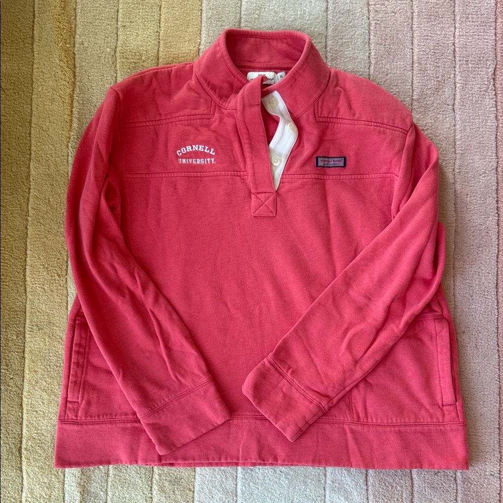 Coral vineyard vines  Cornell University quarter zip Pullover